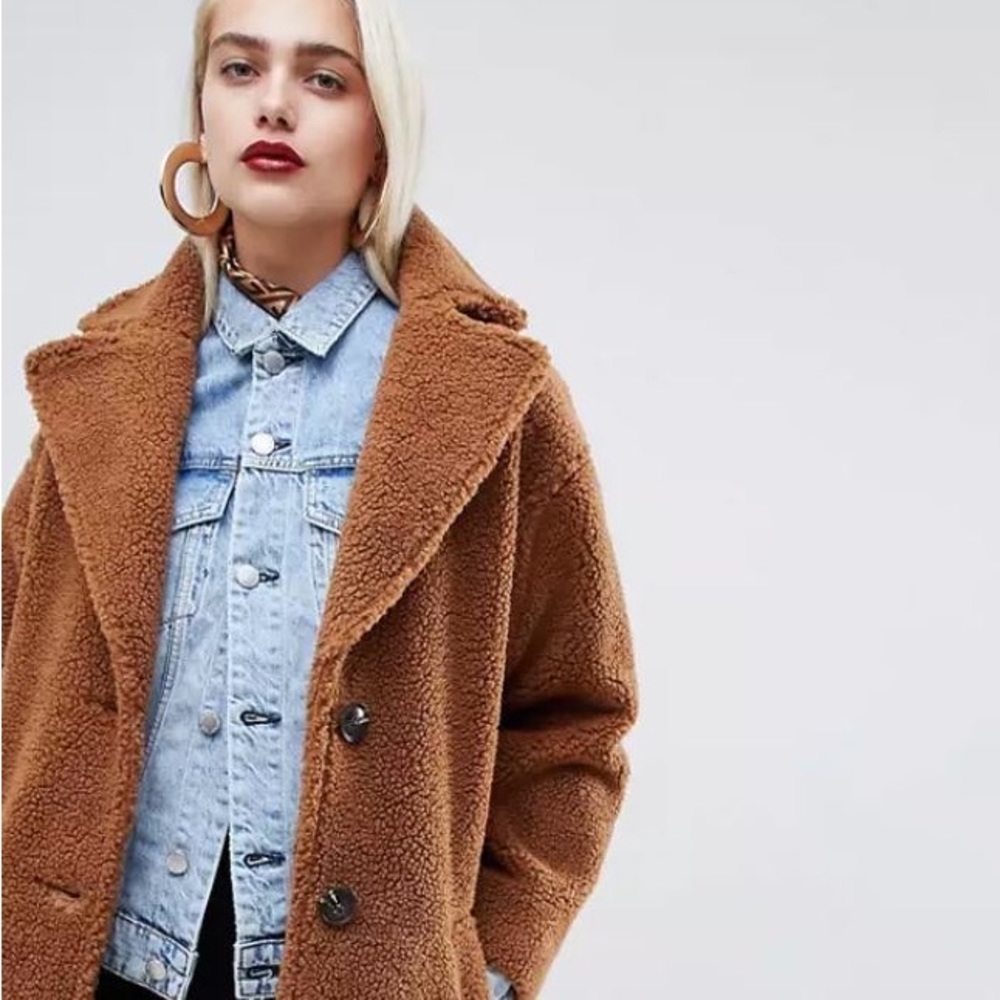 Women's Tan Teddy Coat - Stylish Faux Shearling Jacket